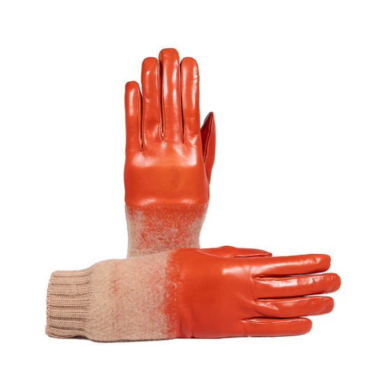Ladies' nappa- wool gloves-the encounter between leather and wool