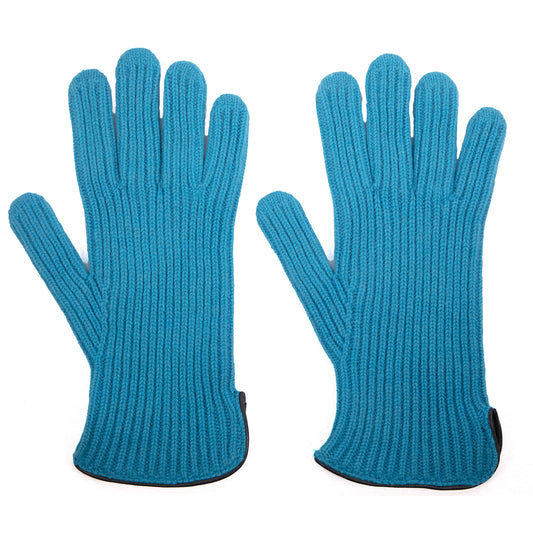 Men's natural cashmere gloves with side opening and chrome-free leather piping