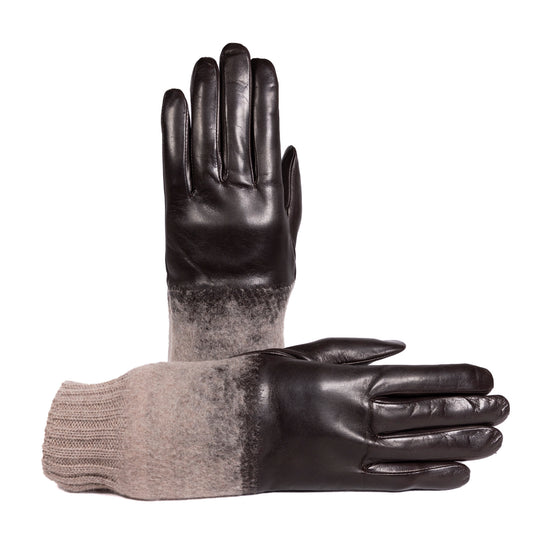 Ladies' nappa- wool gloves-the encounter between leather and wool - vista 3