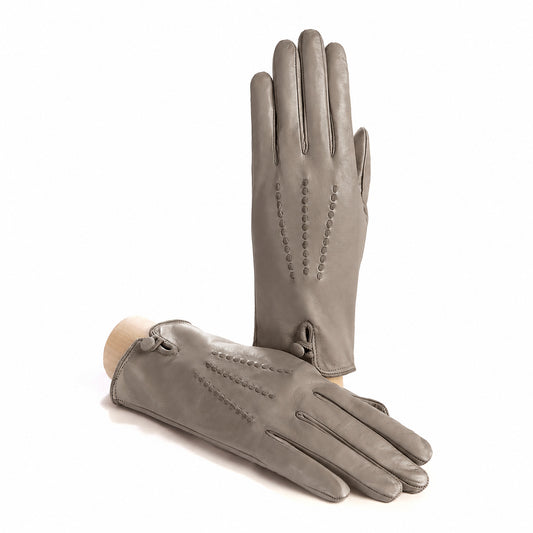 Women's silk lined gloves nappa gloves - Tortora 3