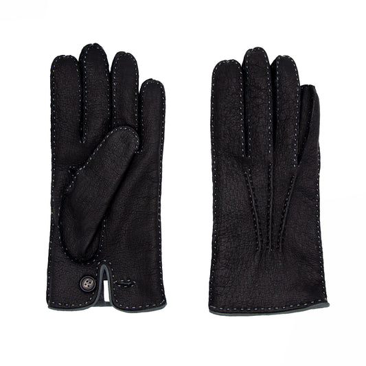 Men's cork peccary leather gloves cashmere lined