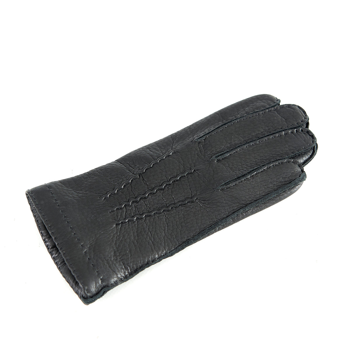 Men's black deerskin leather gloves and cashmere lining