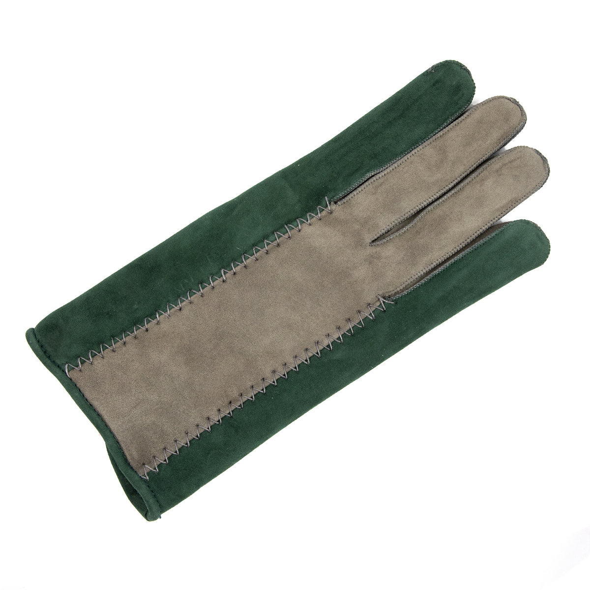 TRABUCCO - Men's bicolor suede leathter gloves, mix cashmere lined
