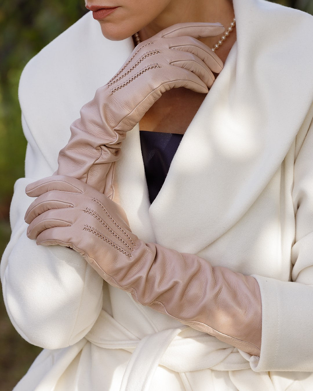 Women's Long Leather Gloves