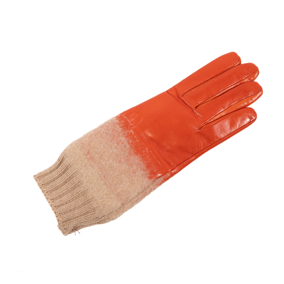 Ladies' nappa- wool gloves-the encounter between leather and wool - vista 2