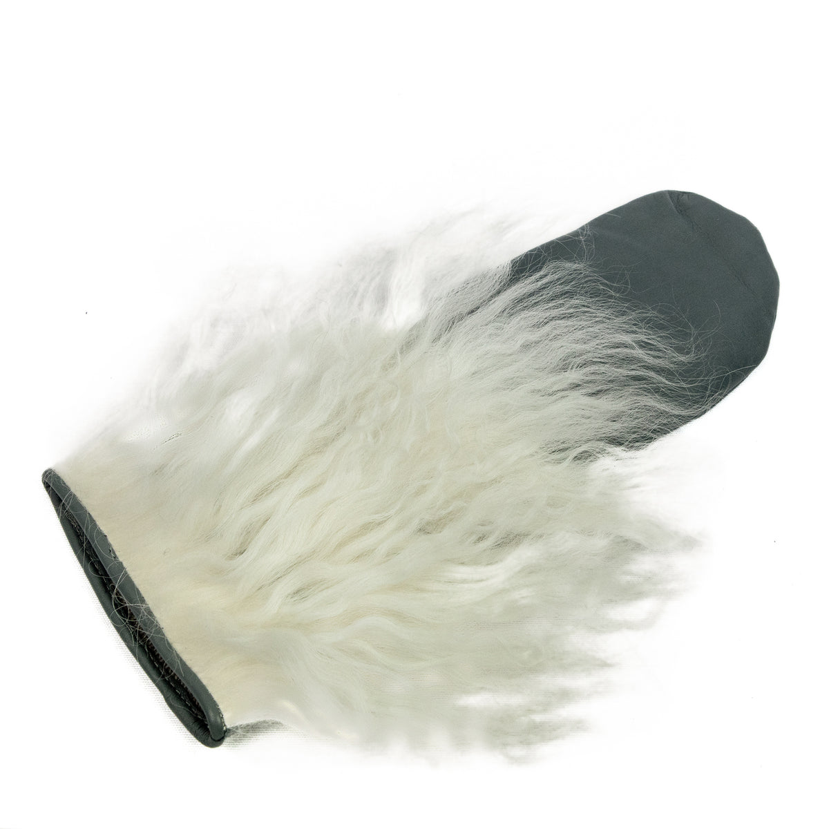 Nappa leather mitten glove featuring luxurious Mongolia fur for a stylish and cozy winter accessory.