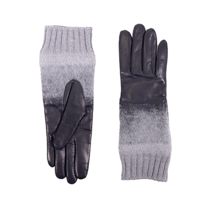 Ladies' nappa leather gloves featuring a stylish gray wool blend, showcasing a sophisticated fusion of materials and elegant design.