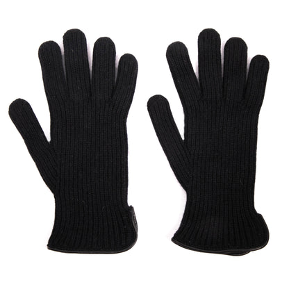 Men's natural cashmere gloves with side opening and chrome-free leather piping