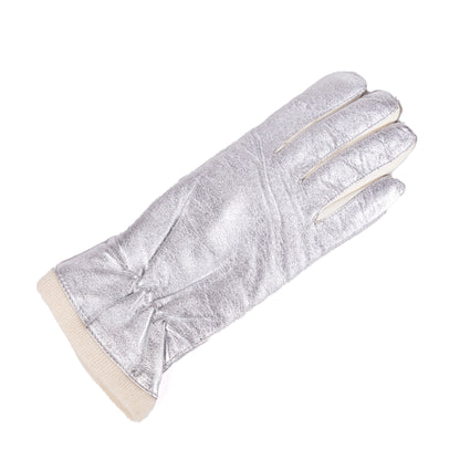 Ladies' metallic leather gloves with wool lining