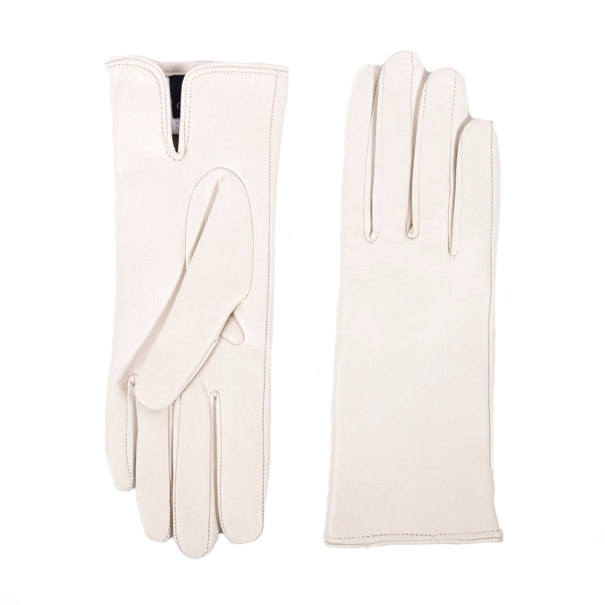 Women's basic soft nappa leather gloves with palm opening and cashmere lining - Stone 2