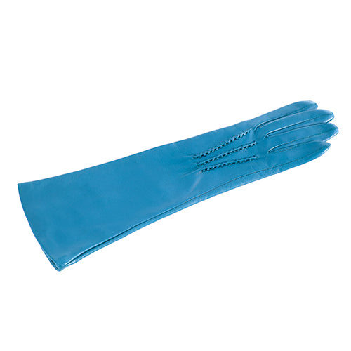 Women's mid length soft nappa leather gloves with cashmere lining - Petrol 3