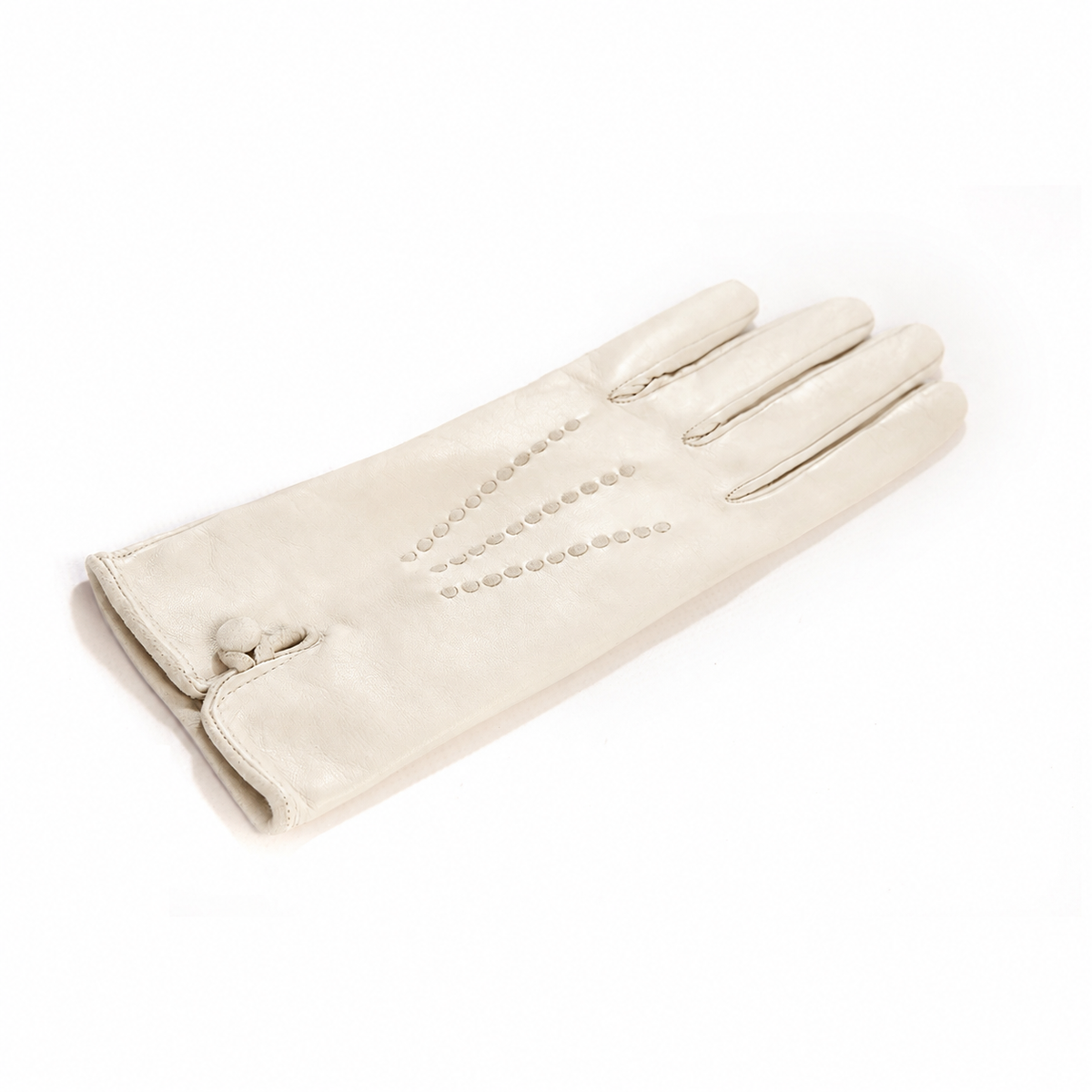Women's silk lined gloves nappa gloves - Ecru 3