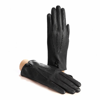 Women's silk lined gloves nappa gloves - Black 1