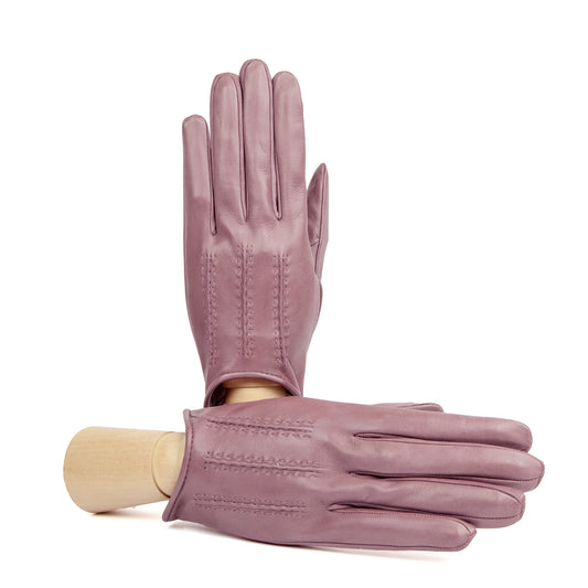 Women's unlined spring gloves - Grey/Pink