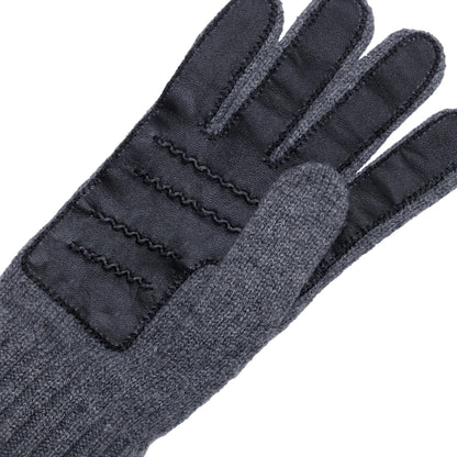 Men's natural pink cashmere gloves with side opening and chrome-free leather piping