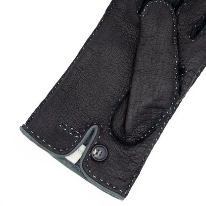 Men's cork peccary leather gloves cashmere lined