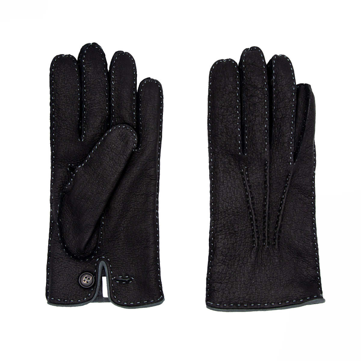 Men's cork peccary leather gloves cashmere lined