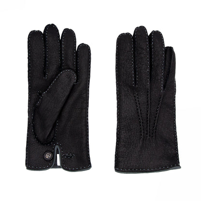 Men's cork peccary leather gloves cashmere lined