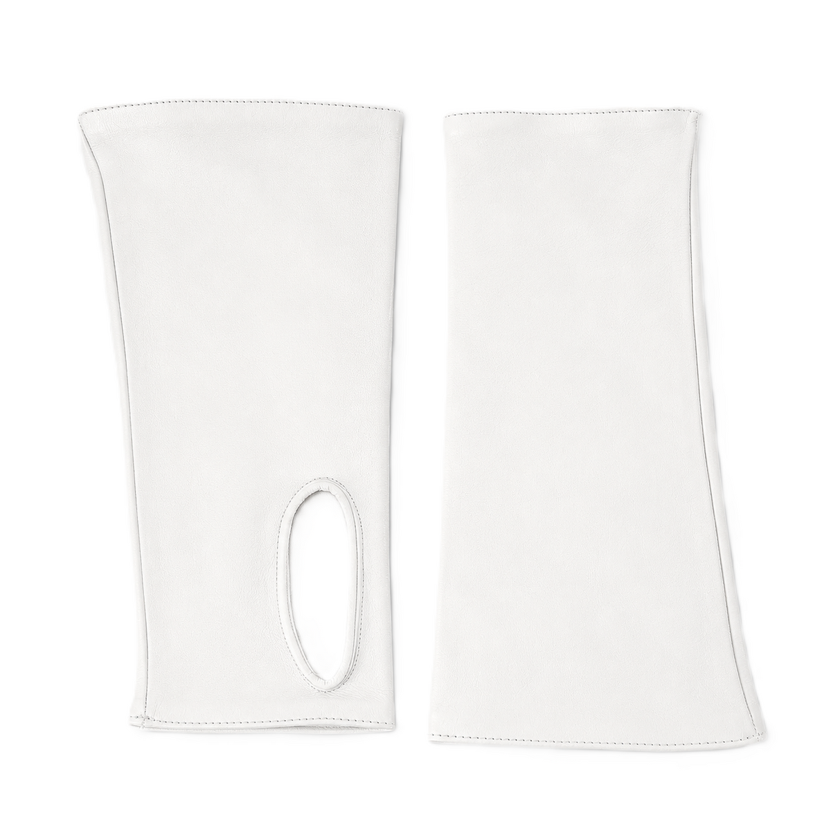 Women's fingerless nappa sleeve - White 3