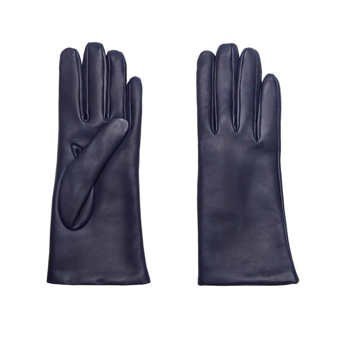Women's classic blue metal free nappa leather gloves with natural cashmere lining