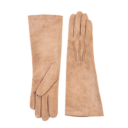 Women’s basic alpaca soft suede leather gloves 6 BT and cashmere lining