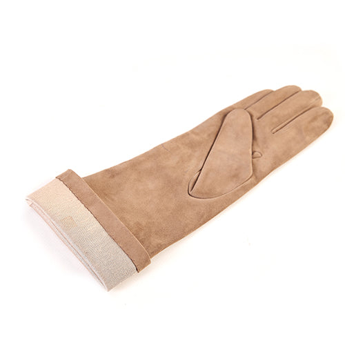 Women’s basic alpaca soft suede leather gloves 6 BT and cashmere lining