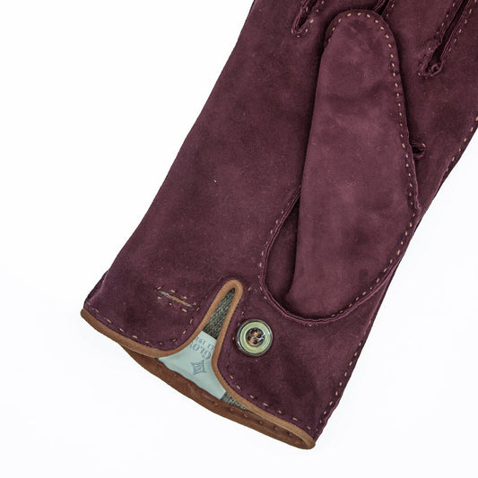 Men's suede leather gloves cashmere lined