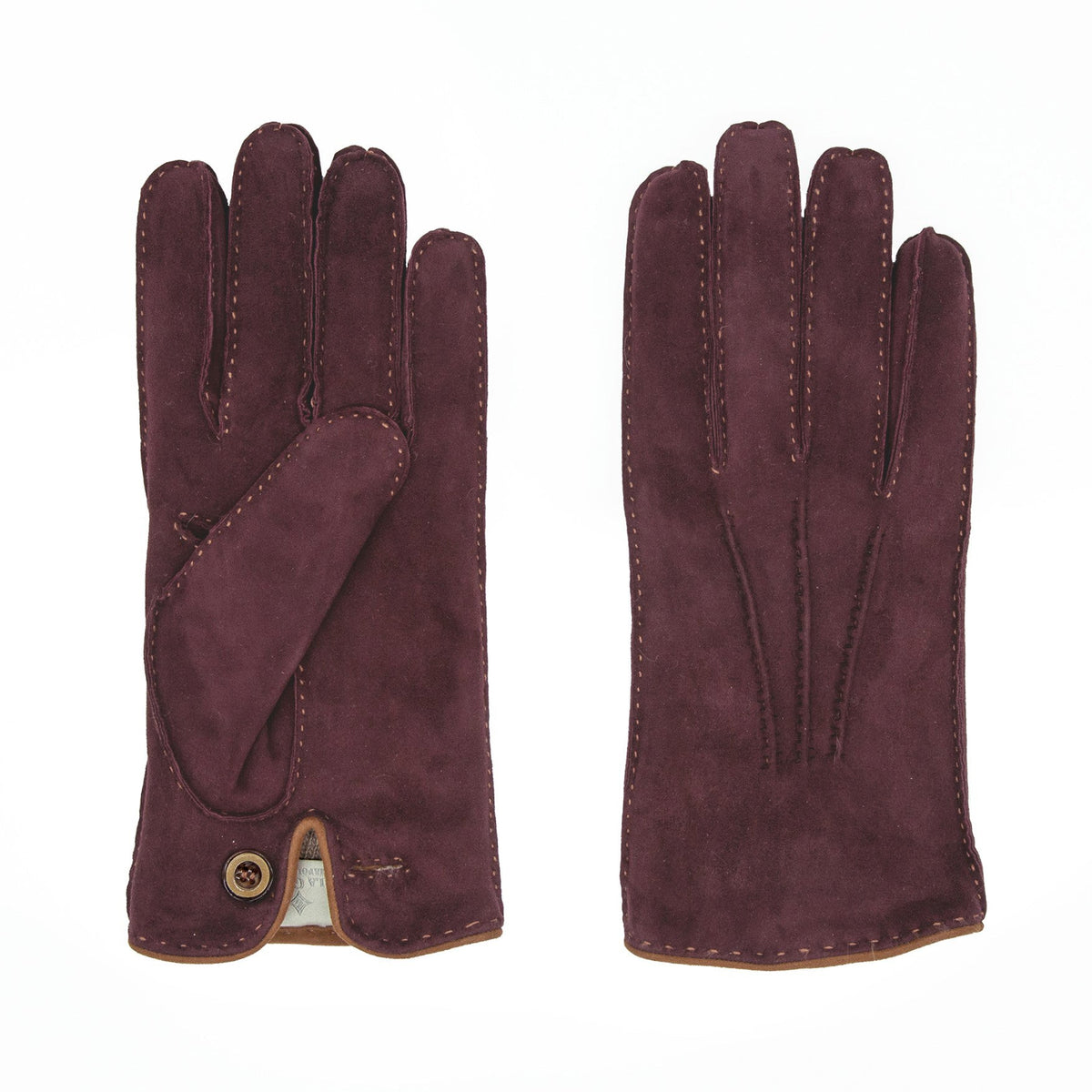 Men's suede leather gloves cashmere lined