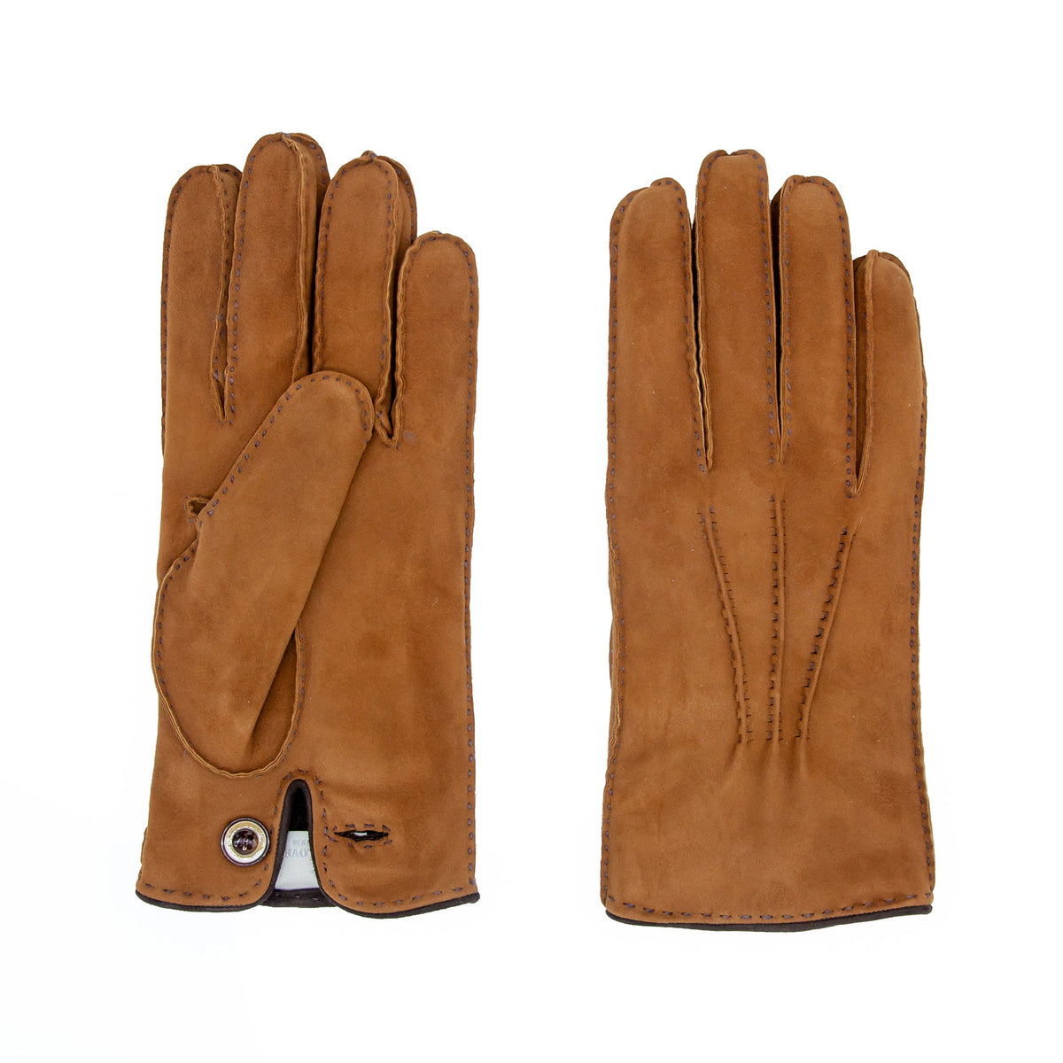 Men's suede leather gloves cashmere lined