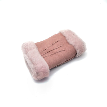 Women's lambskin fingerless in pink color