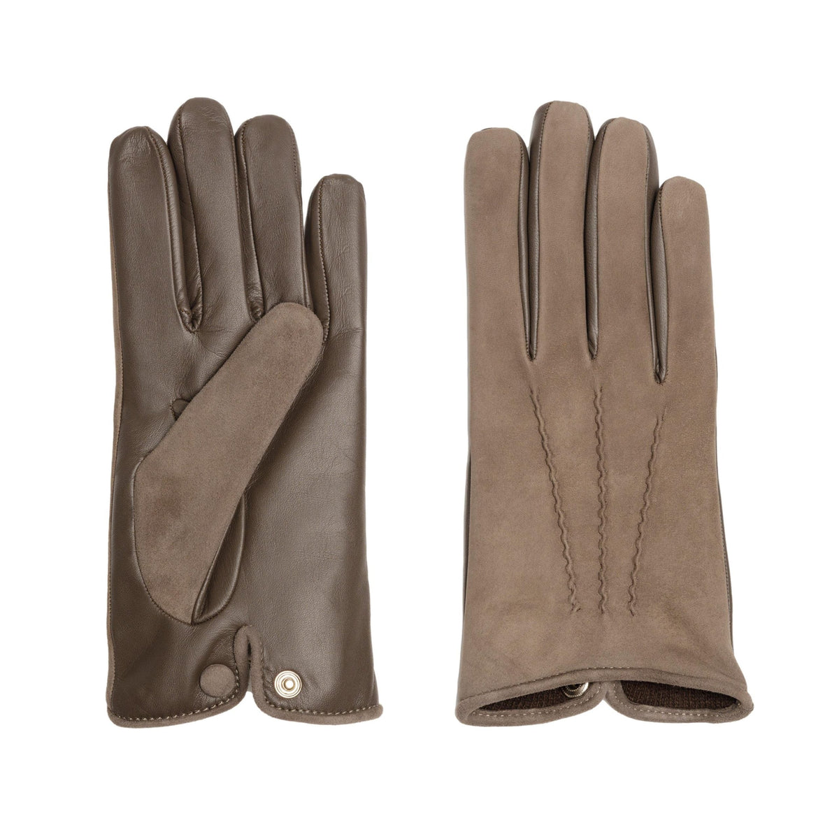Nettuno: touchscreen leather gloves with a shower-proof suede top