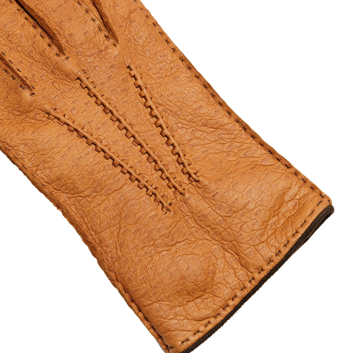Men's cork peccary leather gloves cashmere lined