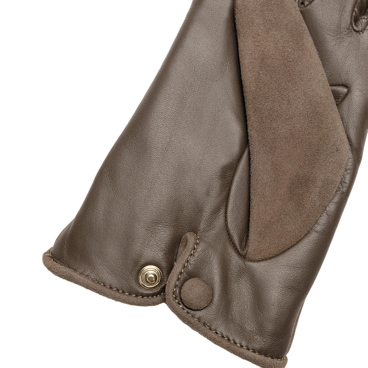 Nettuno: touchscreen leather gloves with a shower-proof suede top