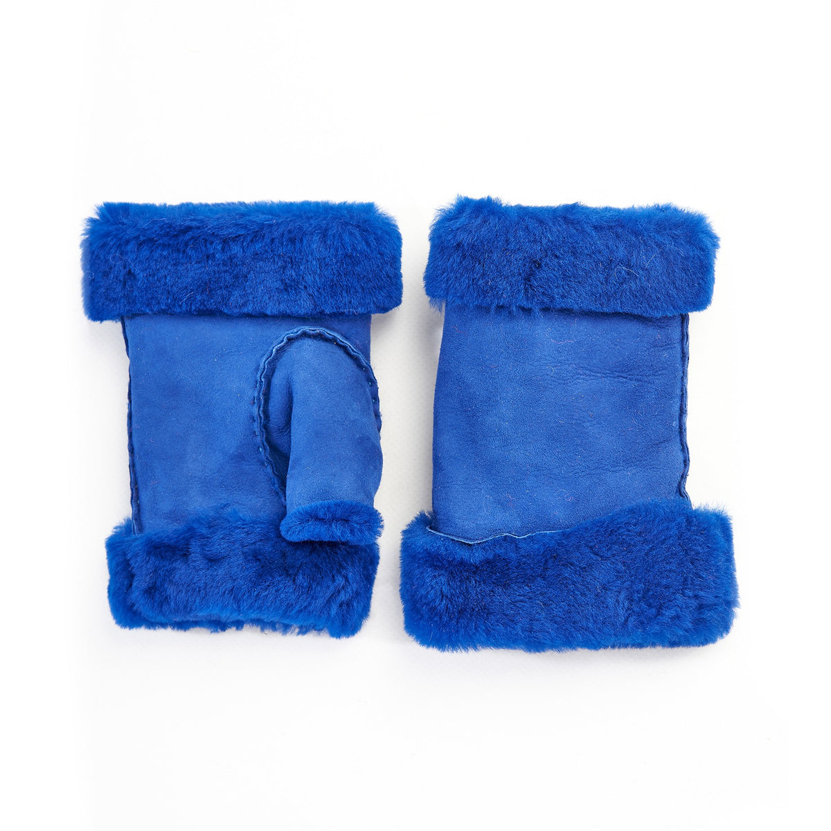Women's lambskin fingerless in fluo electric blue color