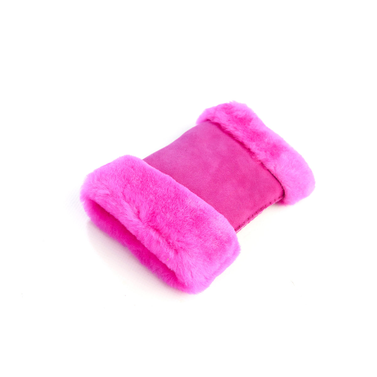 Women's lambskin fingerless in fluo pink color