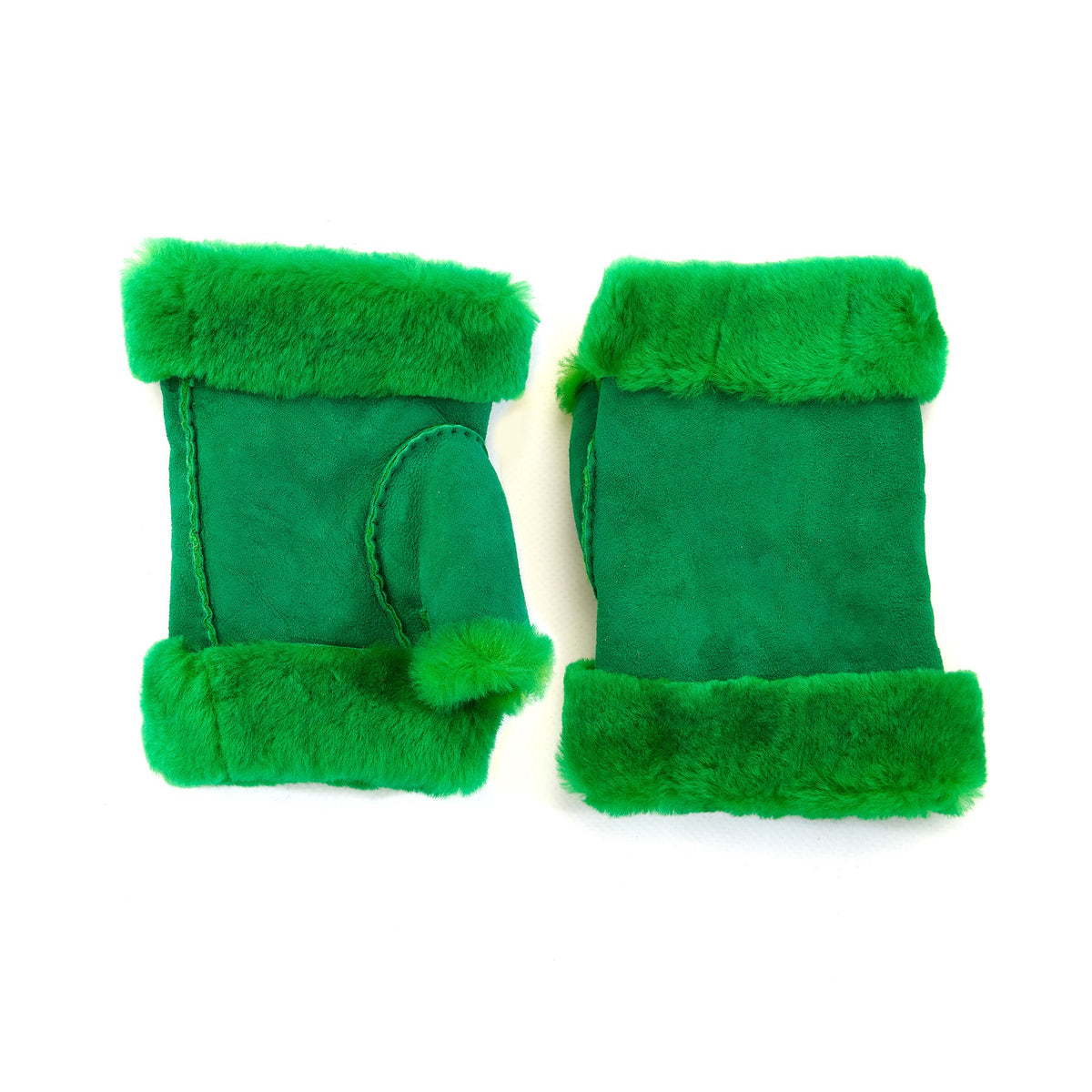 Women's lambskin fingerless in fluo green color