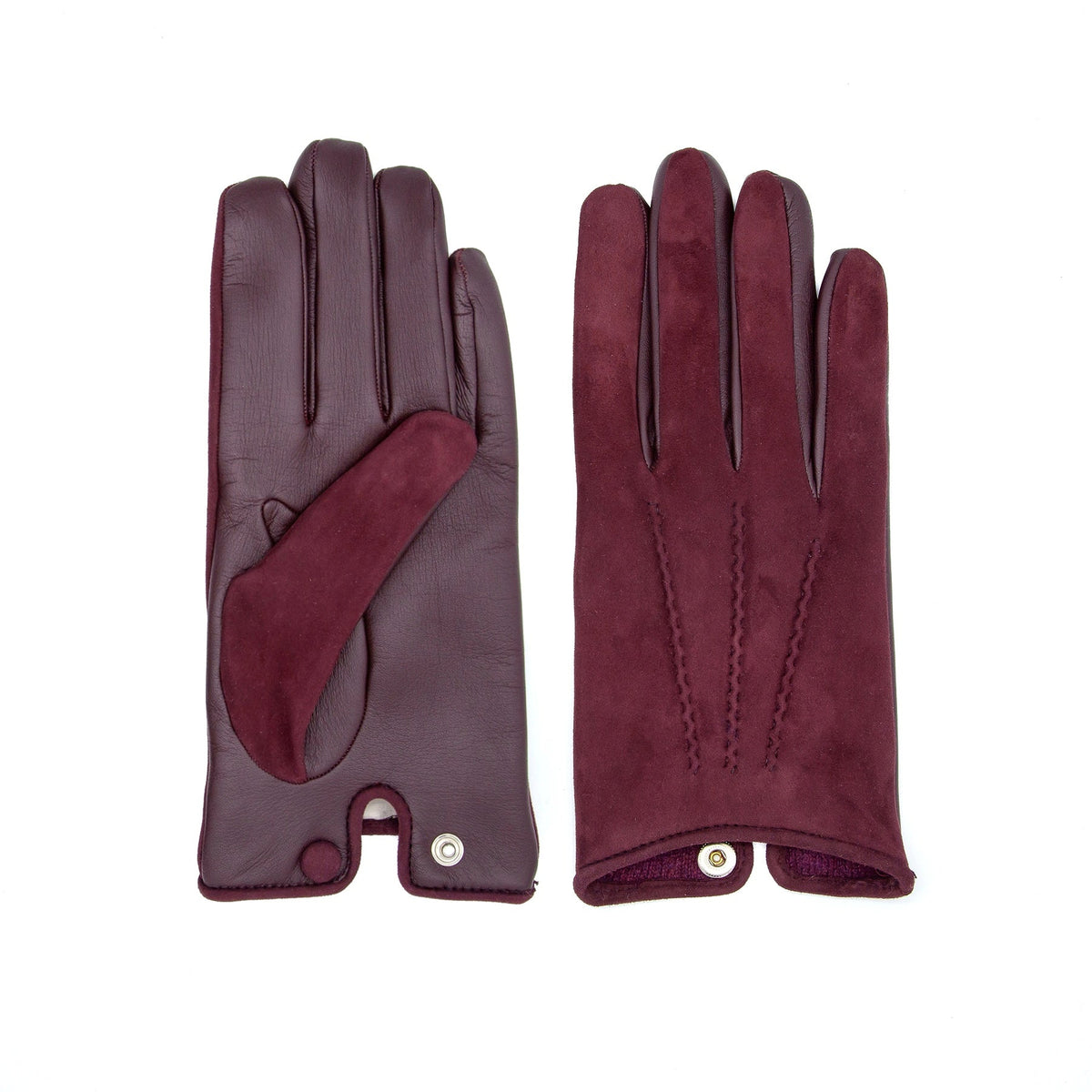 Nettuno: touchscreen leather gloves with a shower-proof suede top