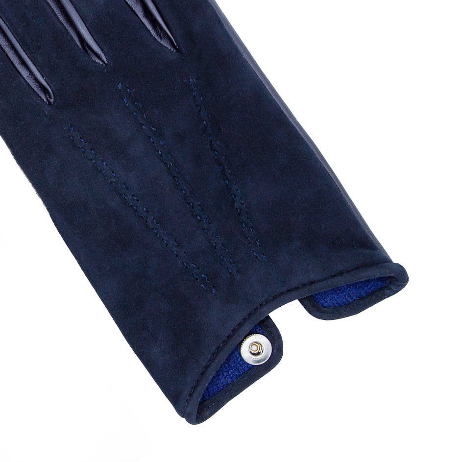 Nettuno: touchscreen leather gloves with a shower-proof suede top