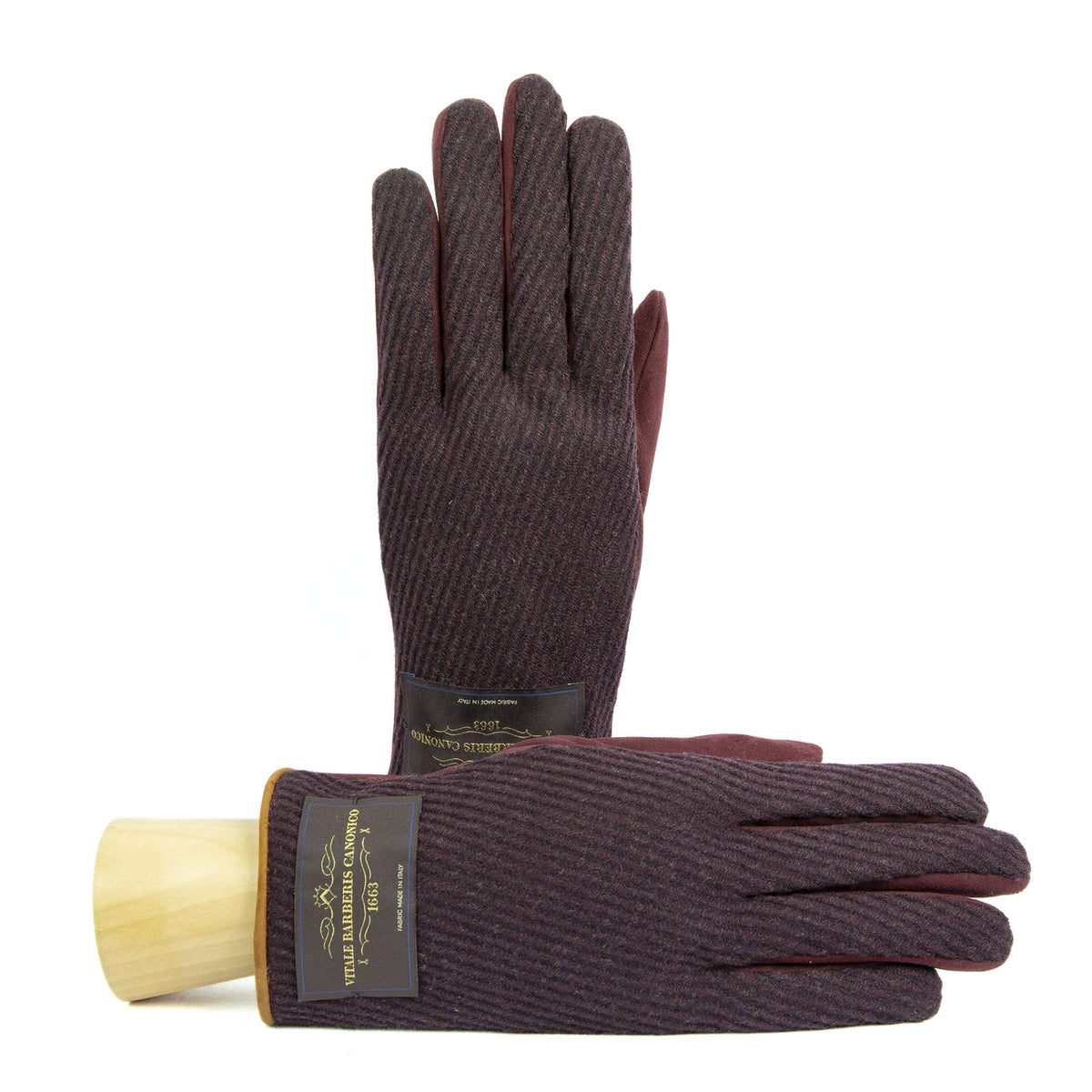Men's suede leather gloves with Vitale Barberis Canonico wool top