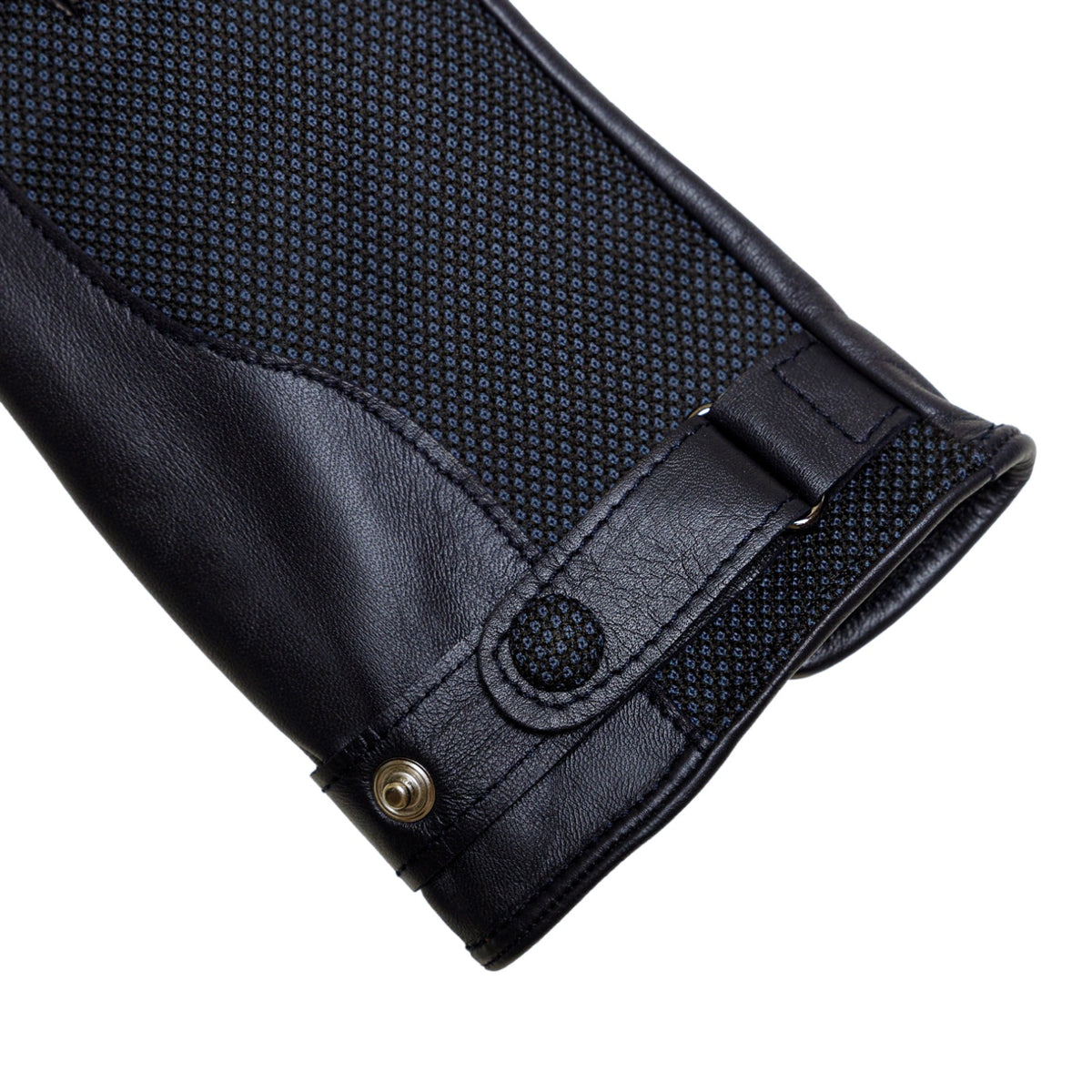 Men's nappa leather and Holland&amp;Sherry wool gloves with strap and cashmere lined