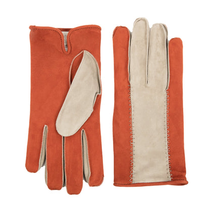 TRABUCCO -  Men's bicolor suede leathter gloves, mix cashmere lined