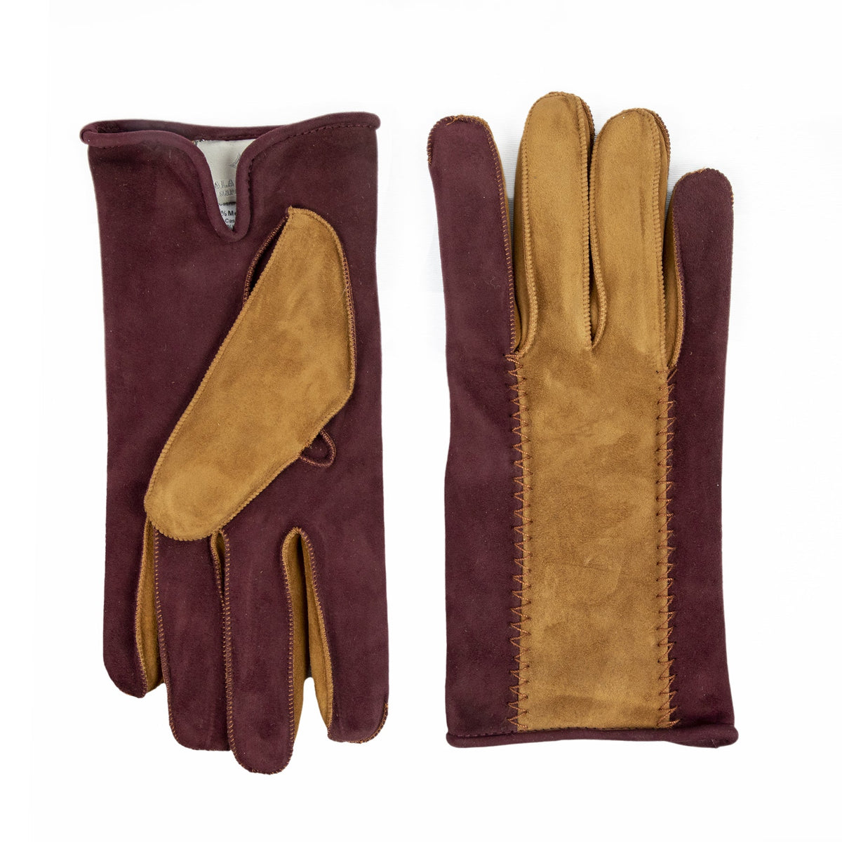 TRABUCCO -  Men's bicolor suede leathter gloves, mix cashmere lined